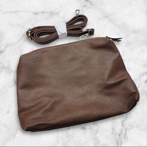 NWOT Joy Susan Cognac Brown Vegan Leather Crossbody Bag‎